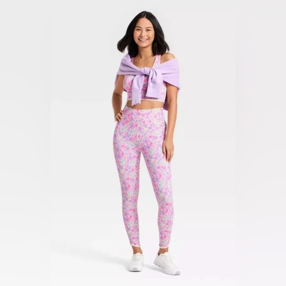JoyLab Pants - JoyLab Lavender Pink Floral High-Rise Leggings